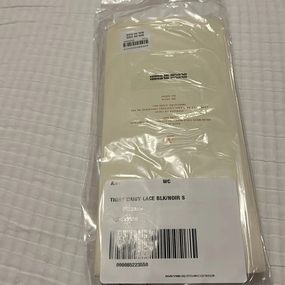 Anthro Black Daisy Lace Tights - Image 4