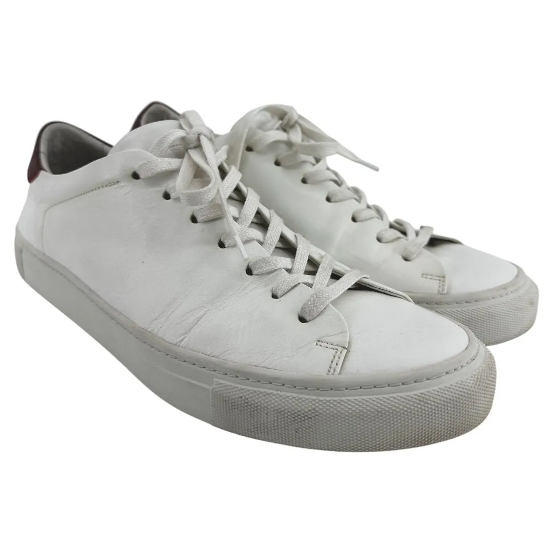 Beckett Simonon Reid Sneakers Low Top Lace Up Leather White Bordeaux Red 11 - Image 2