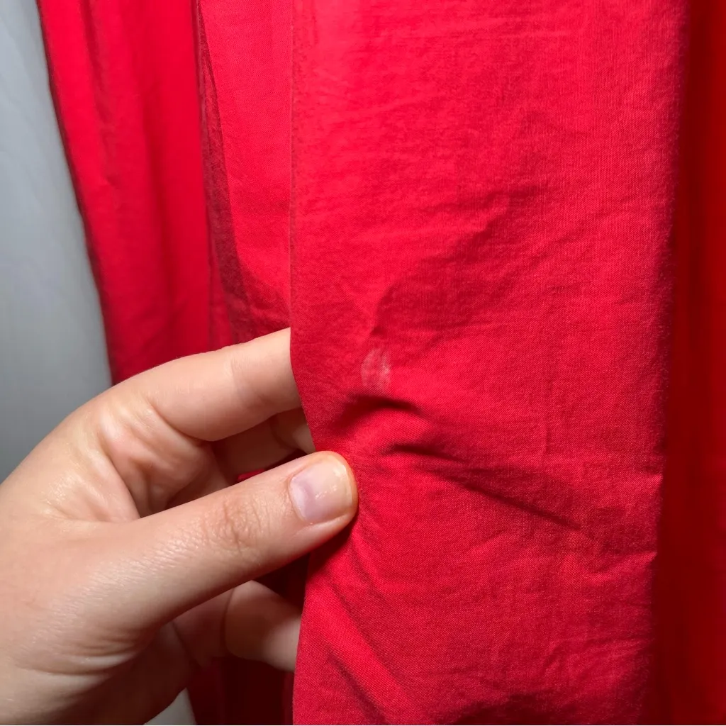 Rhode Eloise Strawberry Ruched Balloon Sleeve Midi Dress women’s medium coquette Pink - Image 10