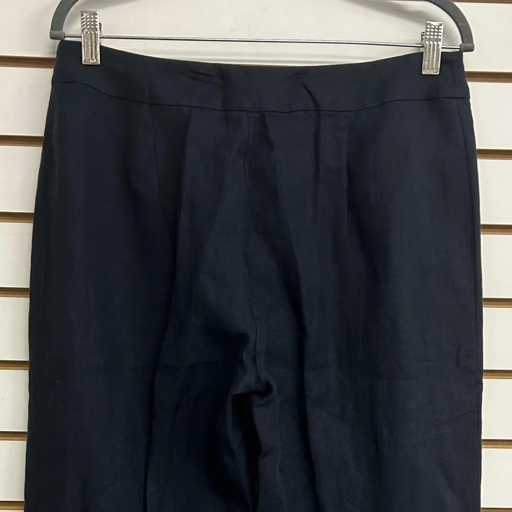 Eileen Fisher 100% Linen Navy Blue Wide Leg Pants Size Small EUC Linen Linen - Image 5