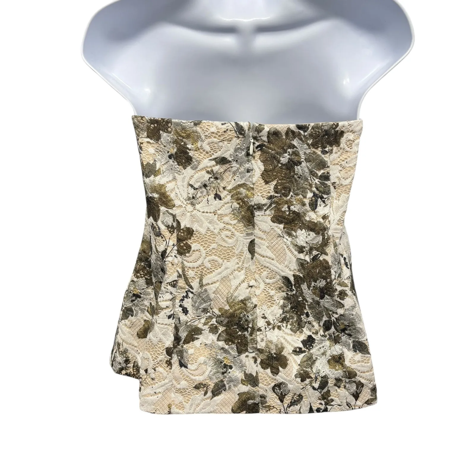 Marée Pour Toi Women's Strapless Lace Floral Corset Top Size 12 NEW White - Image 2