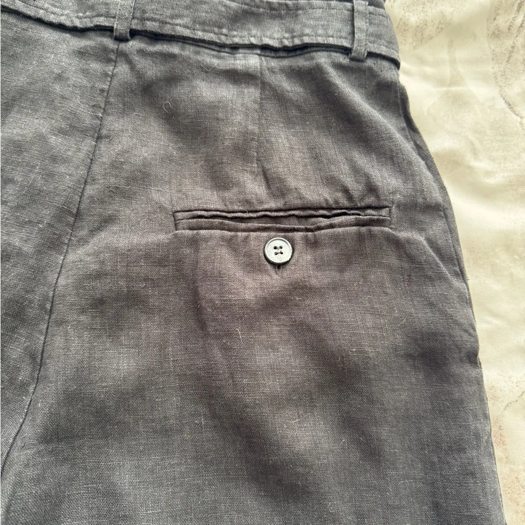 Reformation Castel High-Waisted Black paper bag Shorts with pockets, size 0 USA - Image 14