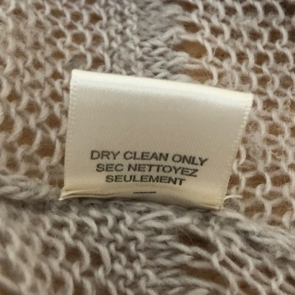 Rebecca Taylor Grey Chunky Cap Sleeve Open Knit Cardigan Sweater Wool Mohair XS - Image 10