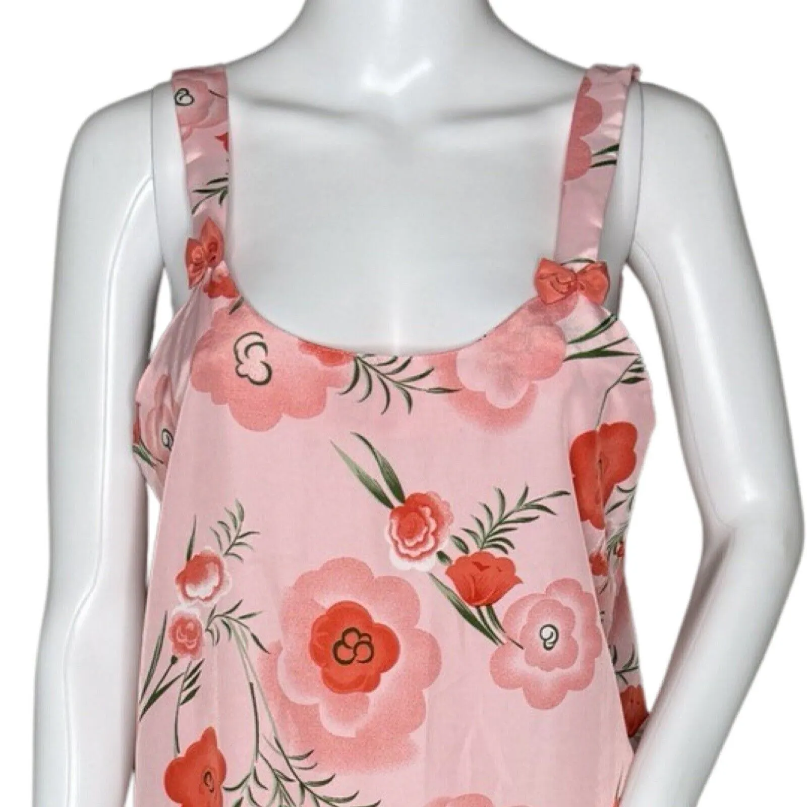 Contessa Di Roma Nightgown Womens Small Pink Floral Flower Bohemian Grandma‎ - Image 11