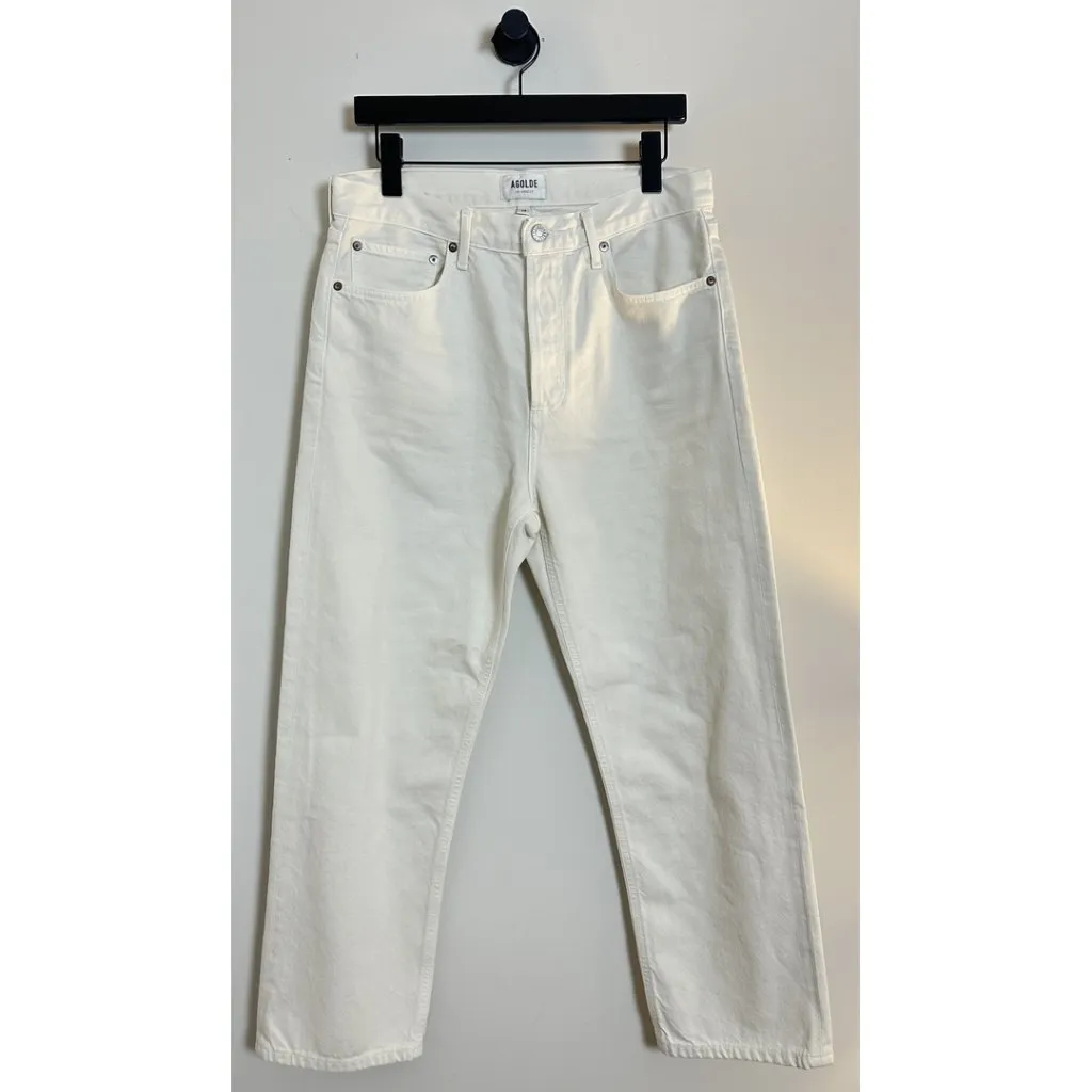 AGOLDE 90's Crop Mid Rise Straight in Wash Fortune Cookie Size US 28 - Image 3