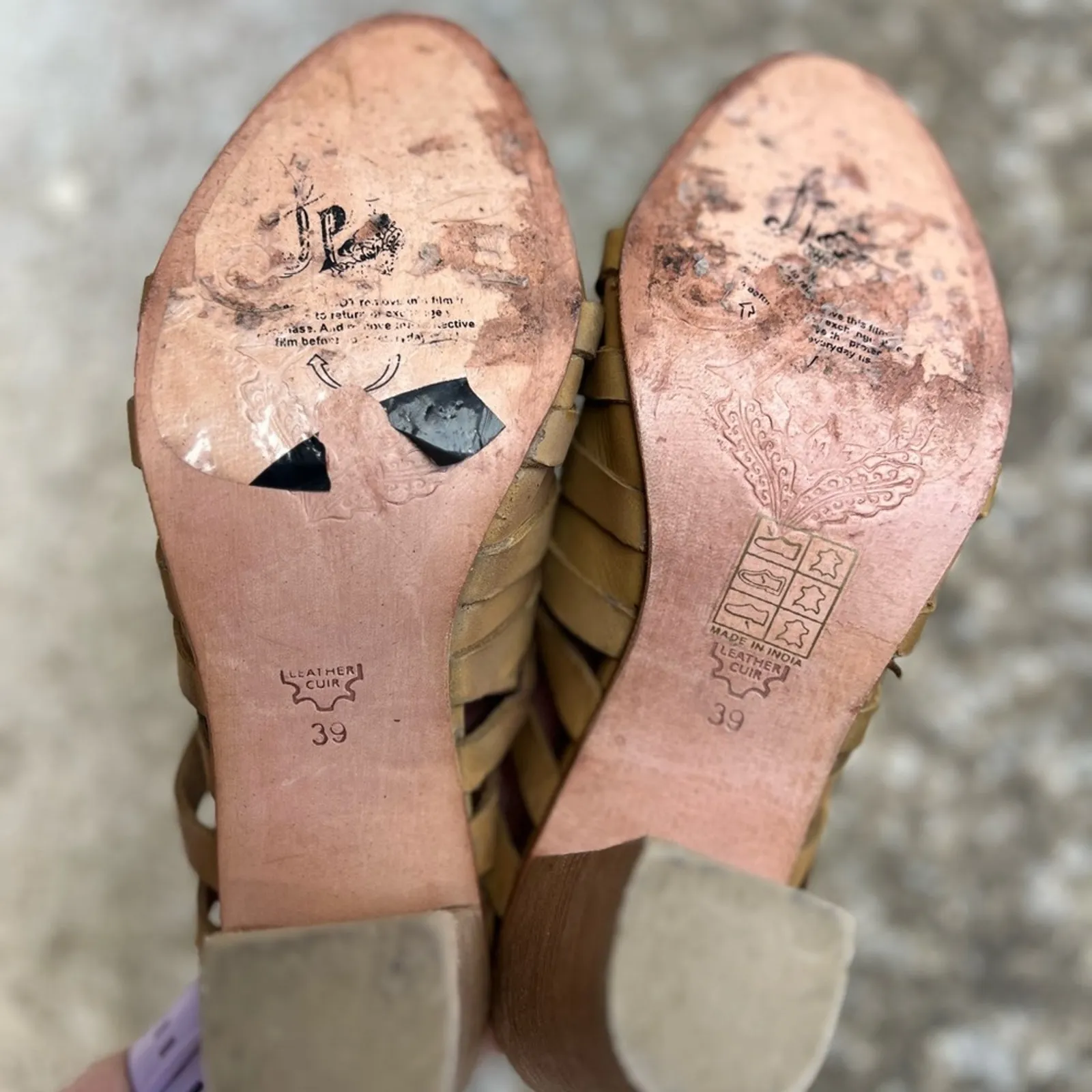 Free People Byron Strappy leather Mules size 39 8.5 - Image 6