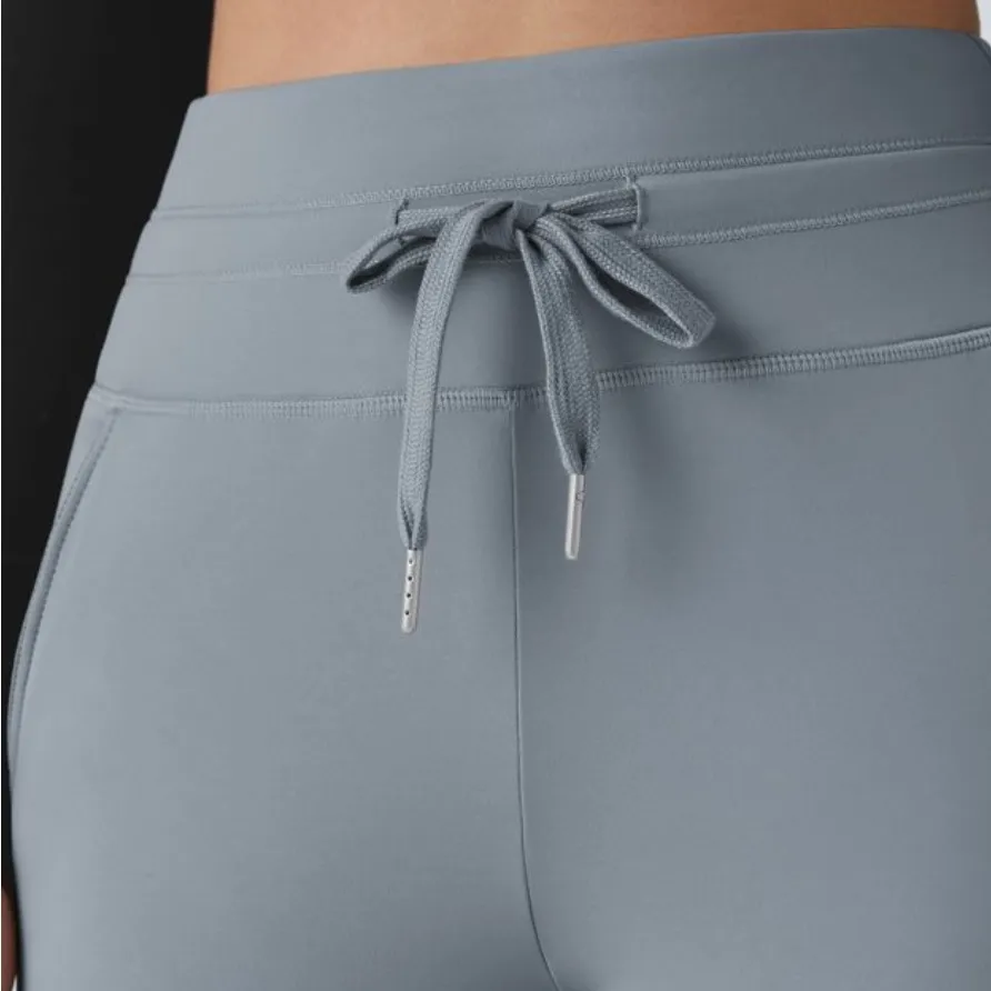 Halara Gray High Waisted Drawstring Pocket Plain Full Length Joggers Large - Image 4