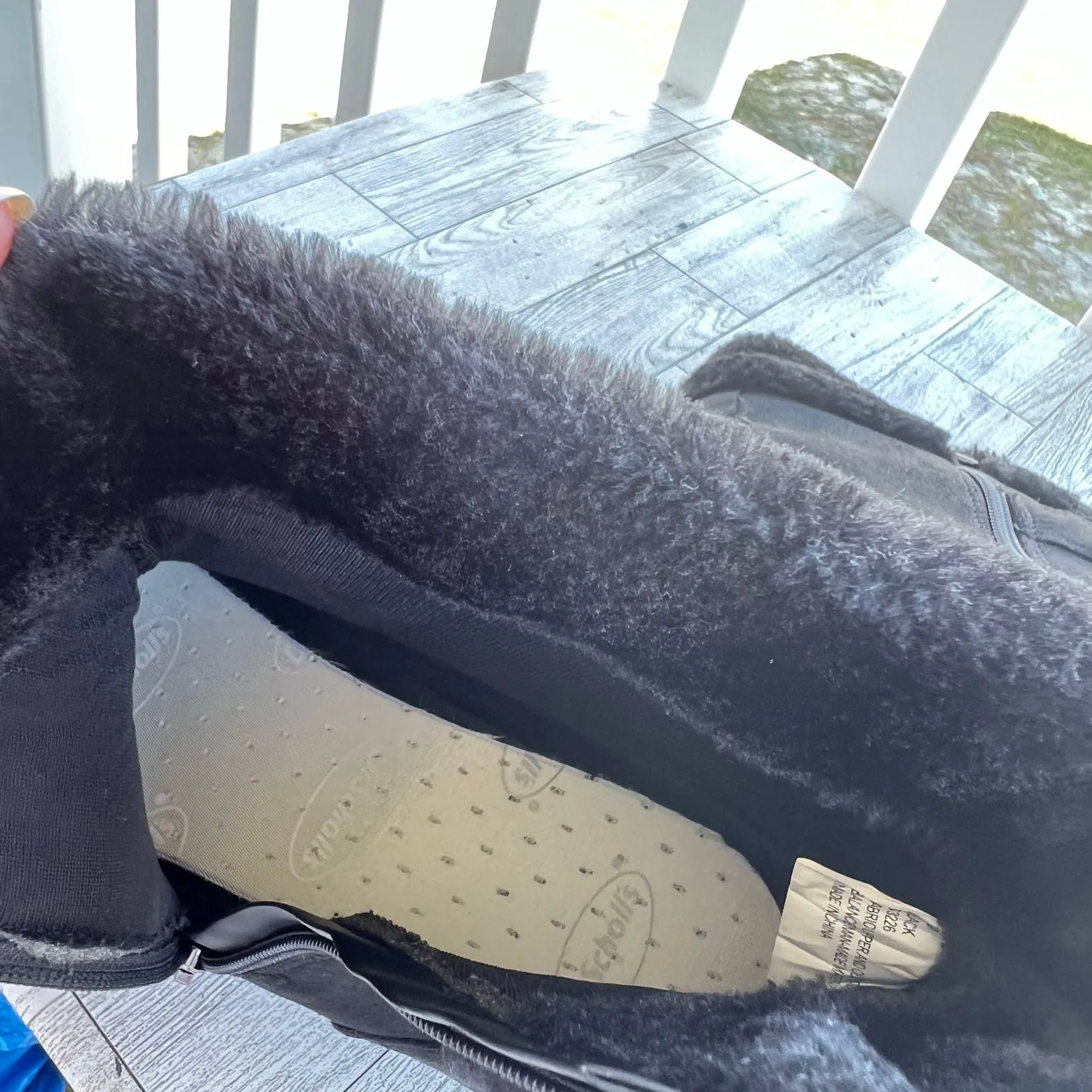 Alpine Woods Boots Black Faux Fur Zip Up Booties Buckle Accent Women’s Size 10M - Image 7