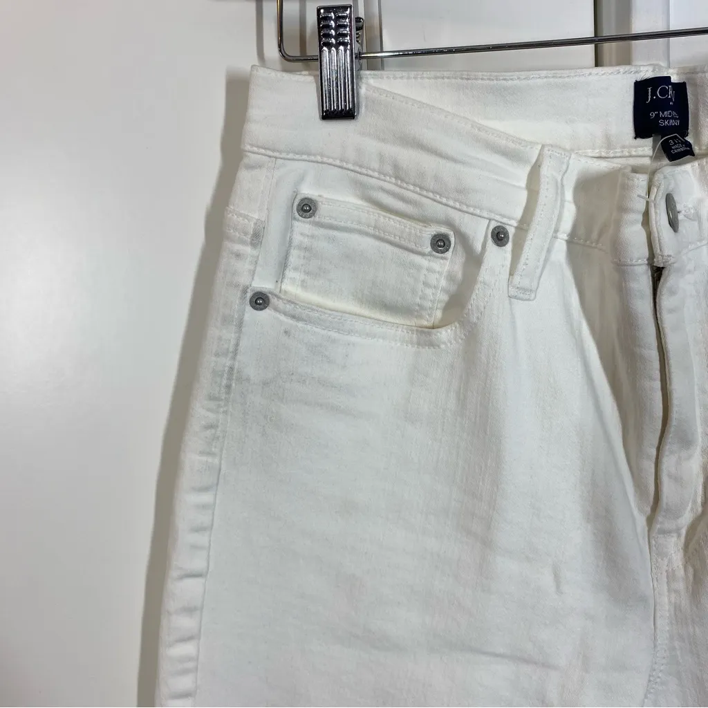 NWT J.Crew Factory Size 31 T Tall‎ White 9” Mid-rise Skinny Jean READ - Image 3