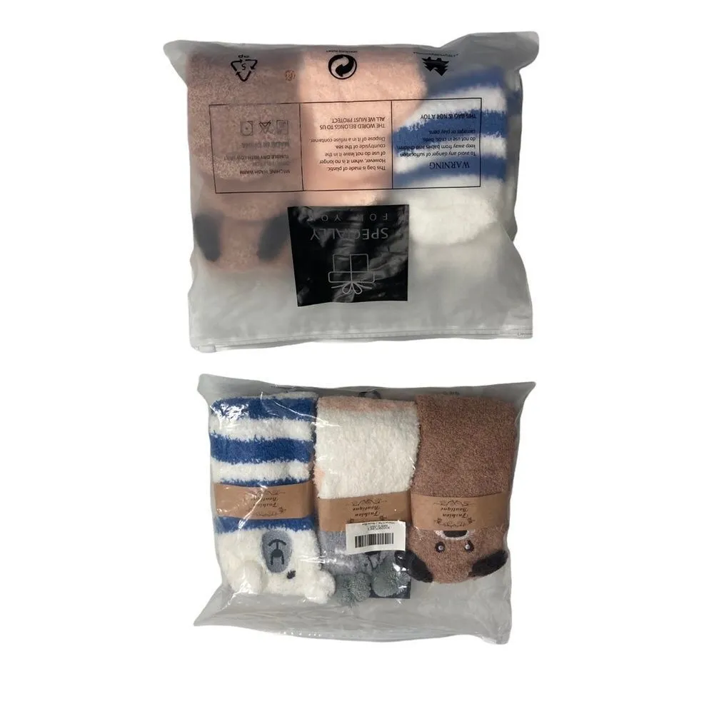 Fashion Boutique “Doggy Design Socks” 6 pair Women New With Tags Blue,Brown,Gray - Image 2