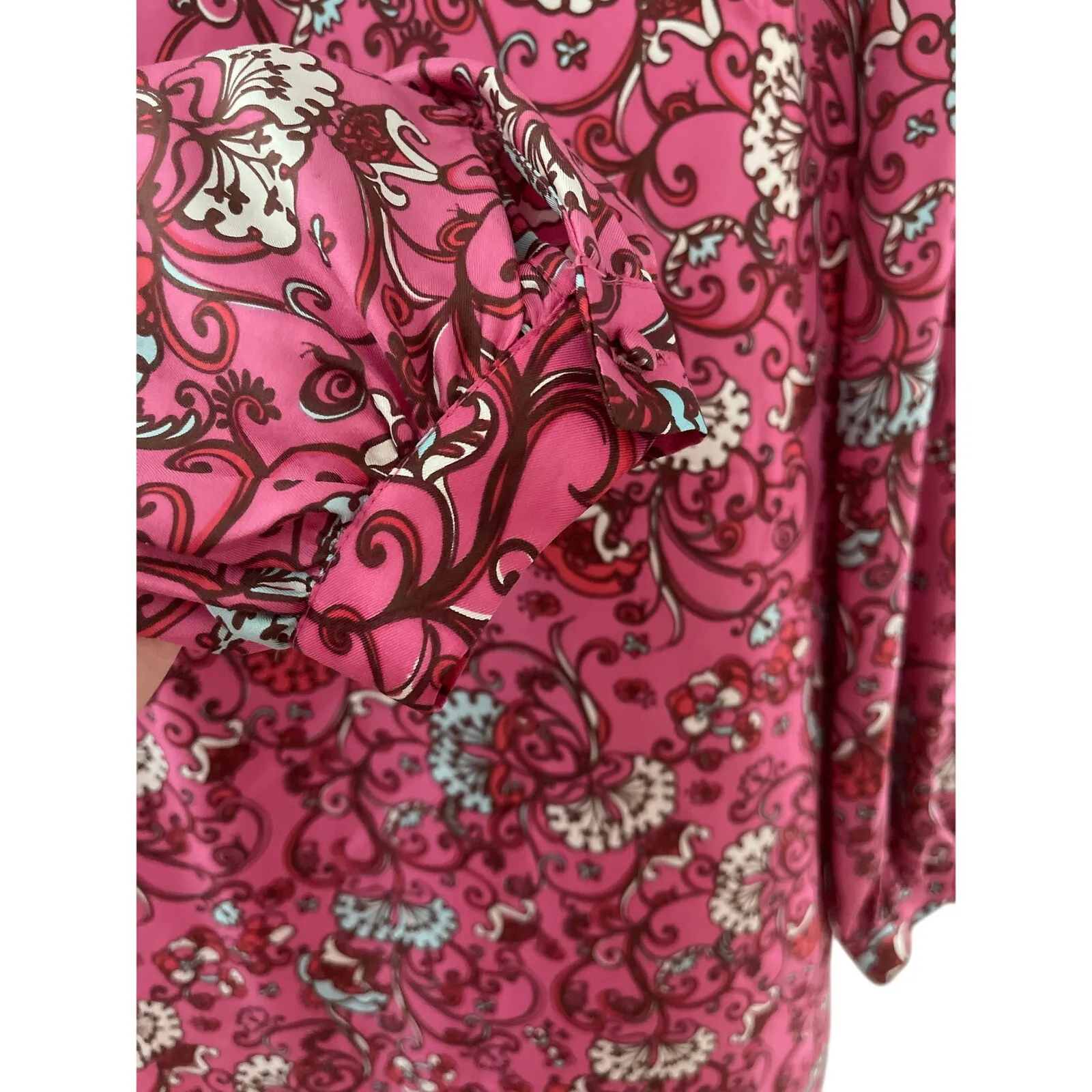Lilly Pulitzer‎ Wayles Hotty Pink Ring My Chimes Silk Dress Size 8 - Image 7
