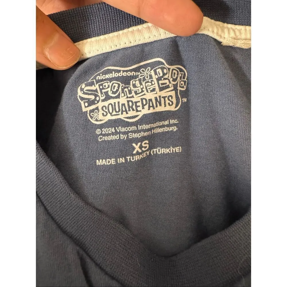 Primark x Nickelodeon SpongeBob SquarePants Patrick Star Graphic Tee Navy XS - Image 8