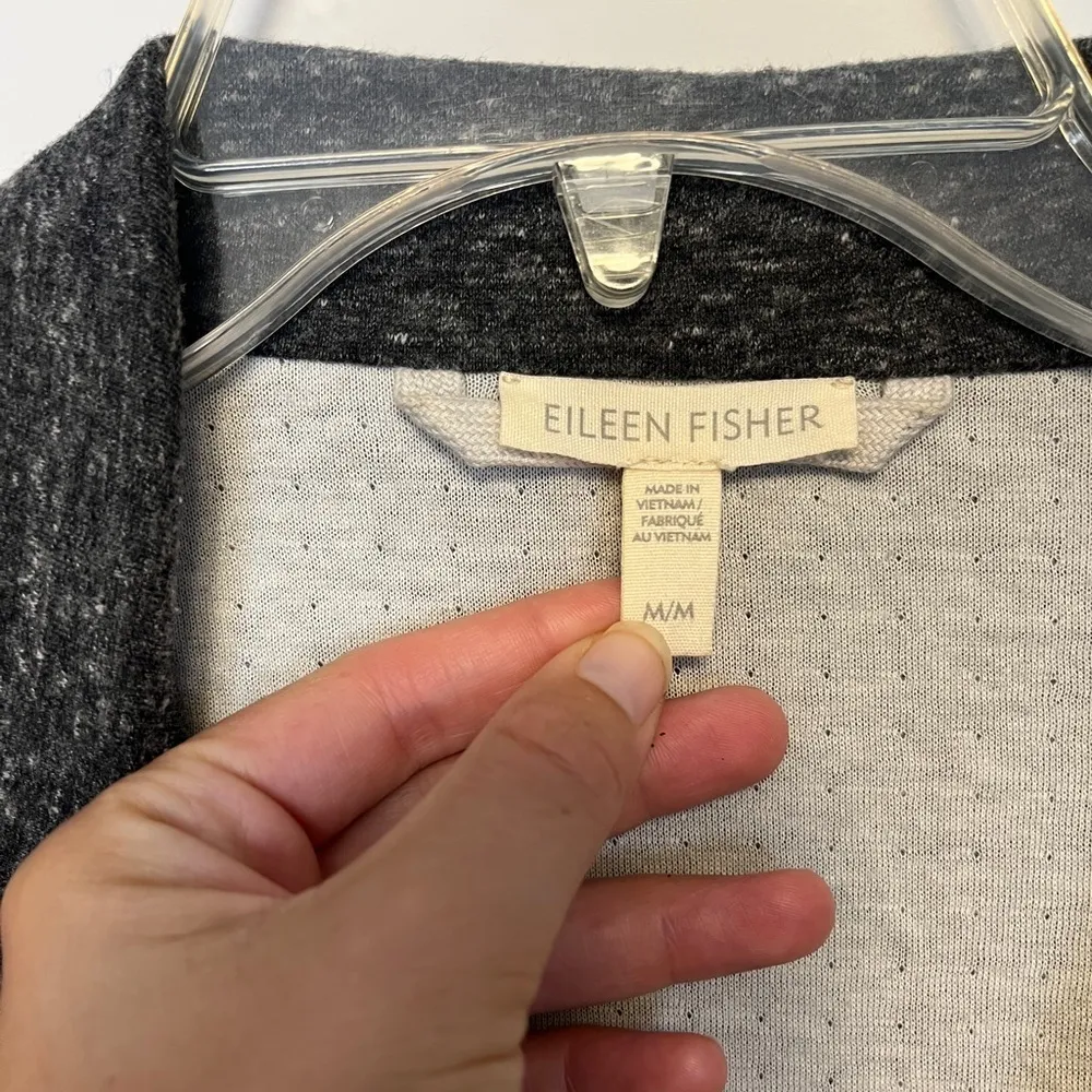 Eileen Fisher Charcoal Sweatshirt Blazer Jacket Sz M - Image 2