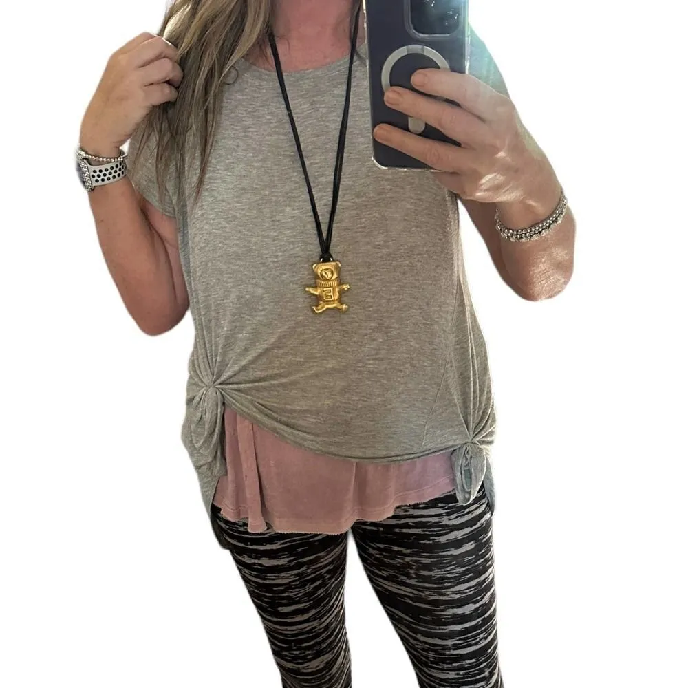 Escada Vintage Matt Gold Teddy Bear Pendant Gold - Image 9