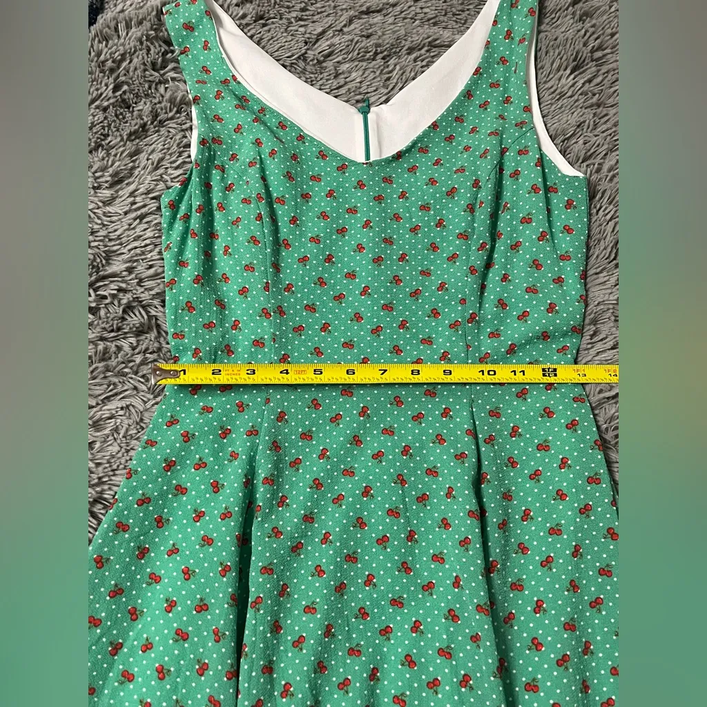 Eva Rose Women’s Green Cherry Dress Size Tag Missing Pit To Pit 16” - Image 8