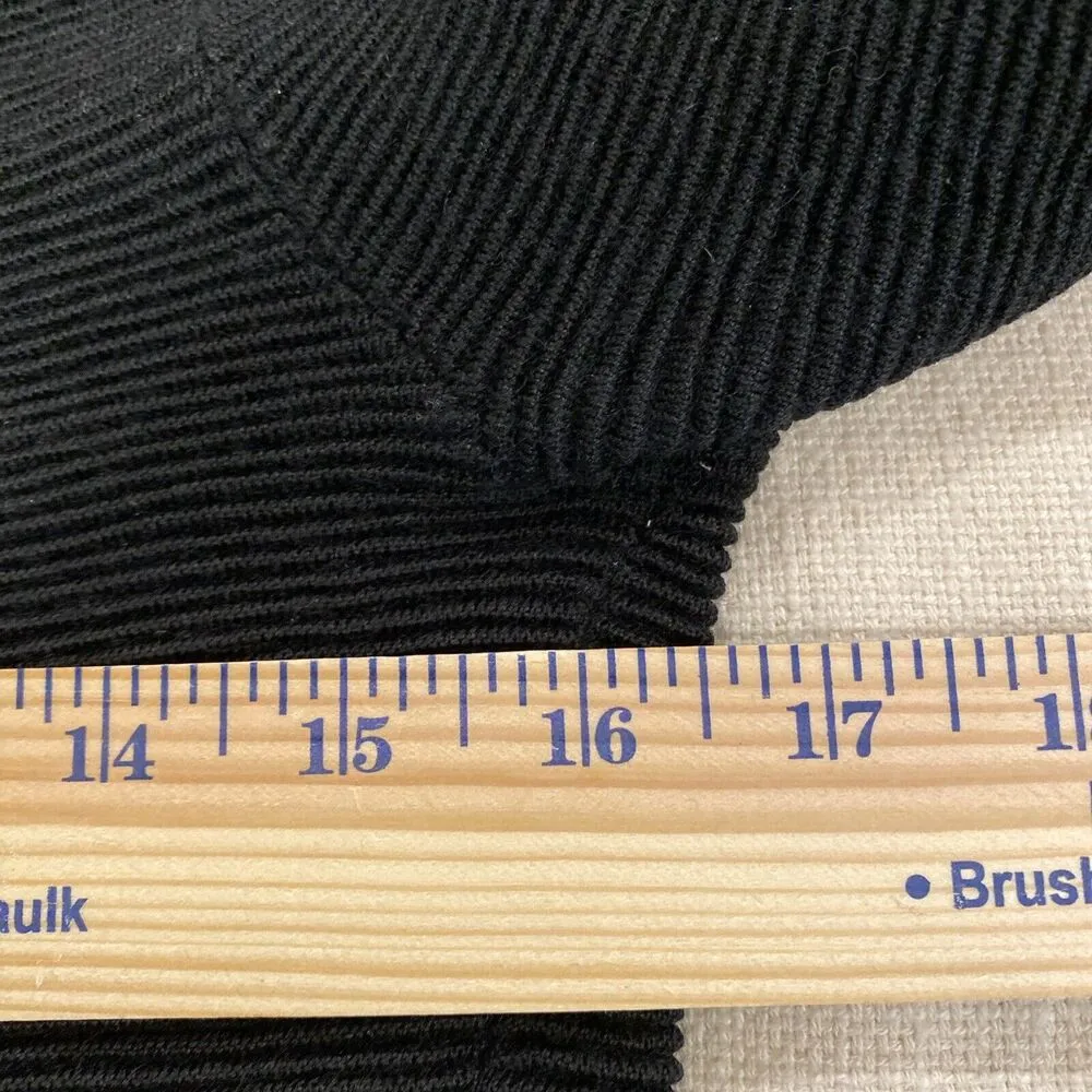 Club Monaco  Black Ribbed Textured Wool Blend Sweater Size S - Image 7