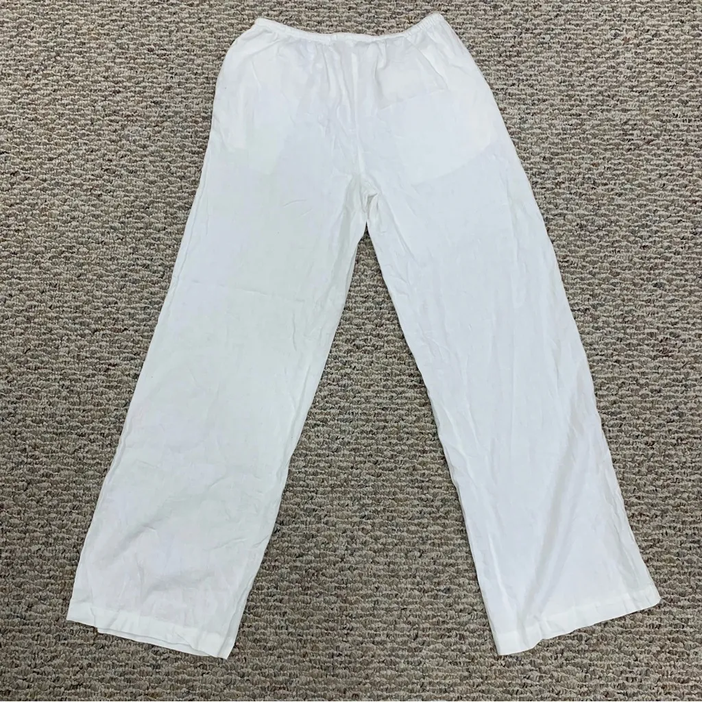 Cotton On White Linen Blend Pants - Size 6 - Image 5