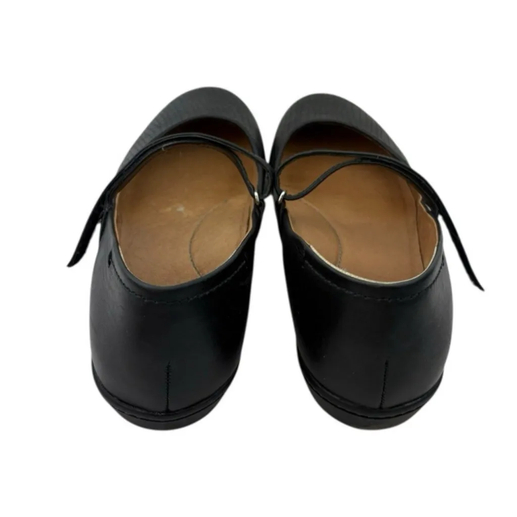 *Dansko Nannette Mary Jane Flat Shoe Womens 39 Black Leather Croc Print Comfort - Image 6