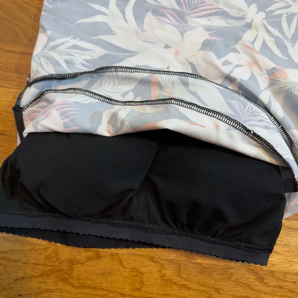 Kona Sol Womens Small 4 6 Orange Black Tropical Floral Hawaii Strapless Swim Top - Image 5