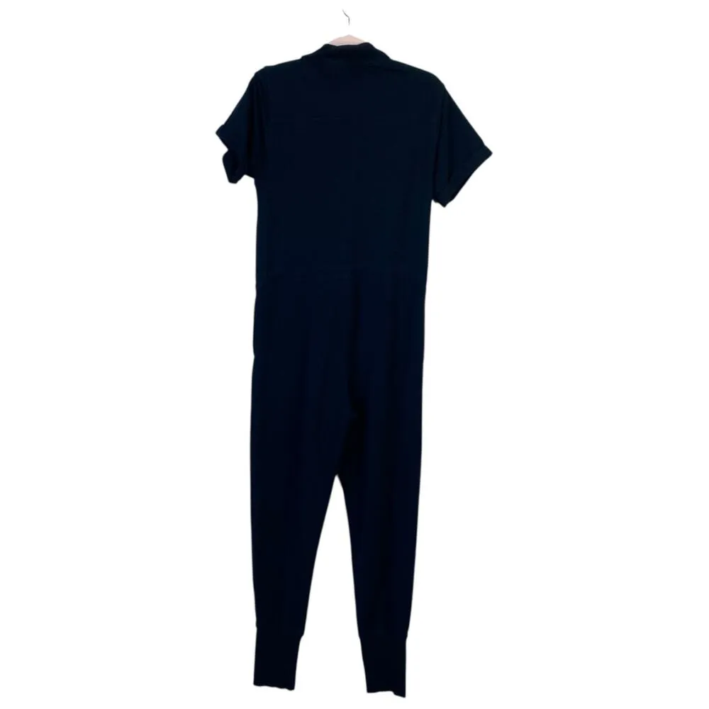 SUNDAYS Tess Stand Collar Jumpsuit Size Small Black Anthropologie Casual Lounge - Image 4