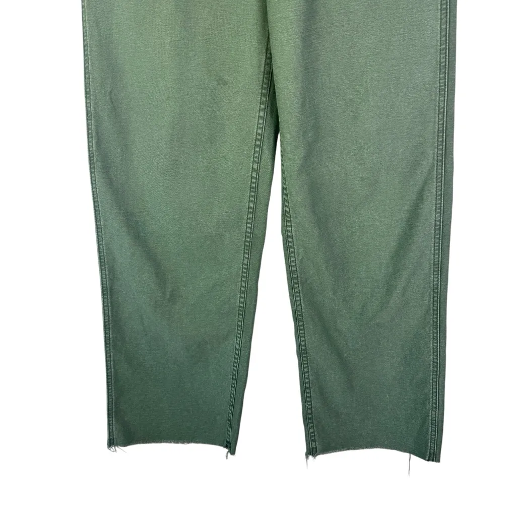MOTHER MAJOR SNEAK FRAY in Green‎ ROGER THAT Wide Leg Raw Hem Size 23 Army Green - Image 5
