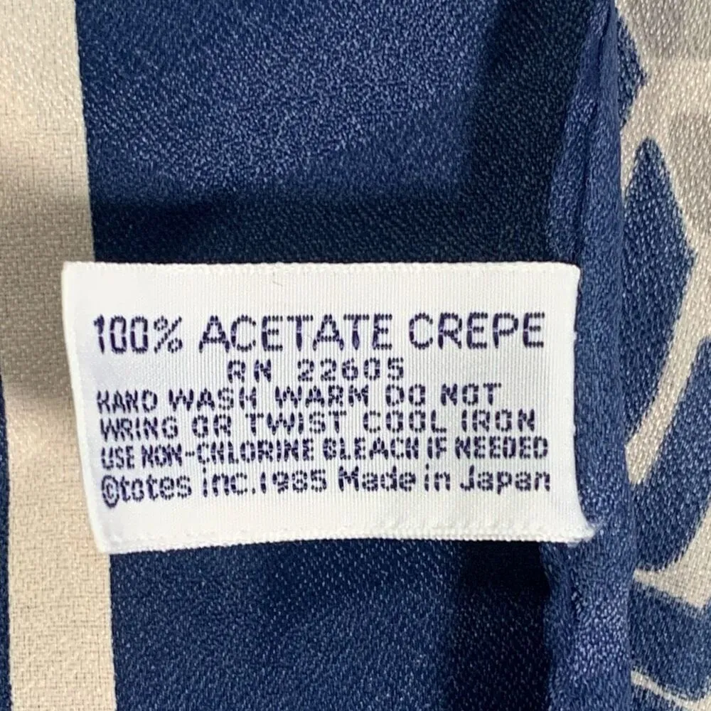 Vintage Totes Rain Scarf Water Repellent Acetate Crepe Blue Teal Beige Accessory Tan - Image 5