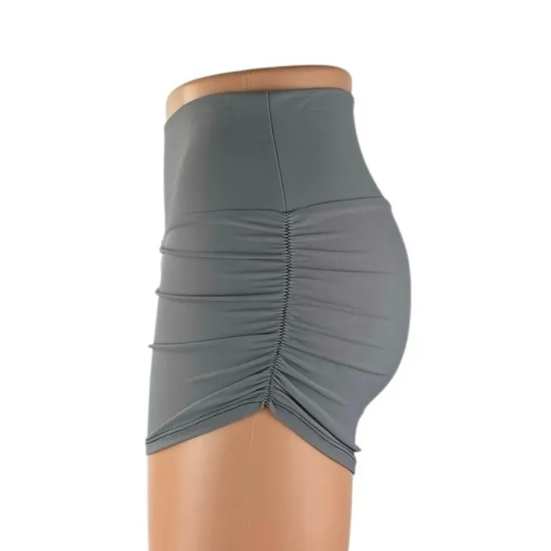 Peridot Clothing Women's Gray High Waisted Activewear Running Biker Shorts Sz XS - Image 2