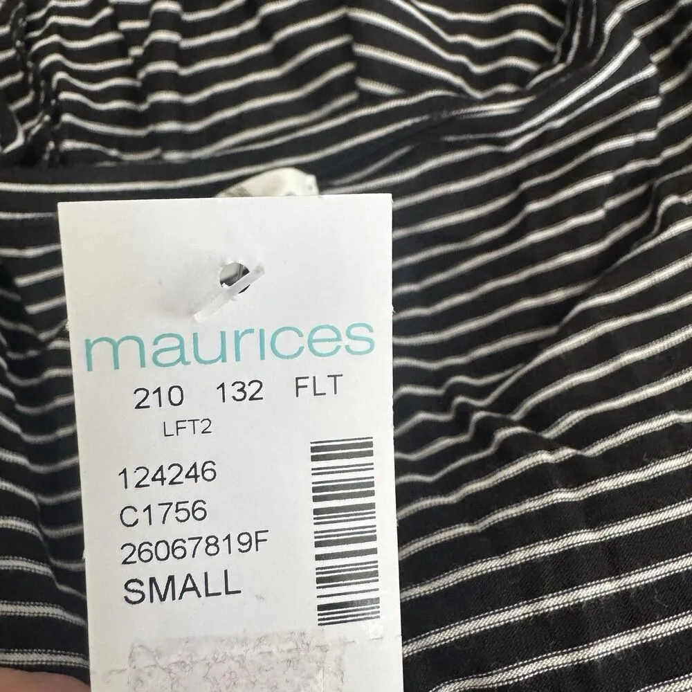 Maurices 24/7 Womens Dress Sz Small Stripe Midi Short Sleeve Preppy Minimalist - Image 14