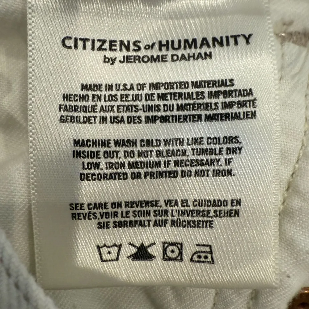 Citizens of Humanity COH Dree Crop High Rise Slim Straight Jeans Off White 26 - Image 12