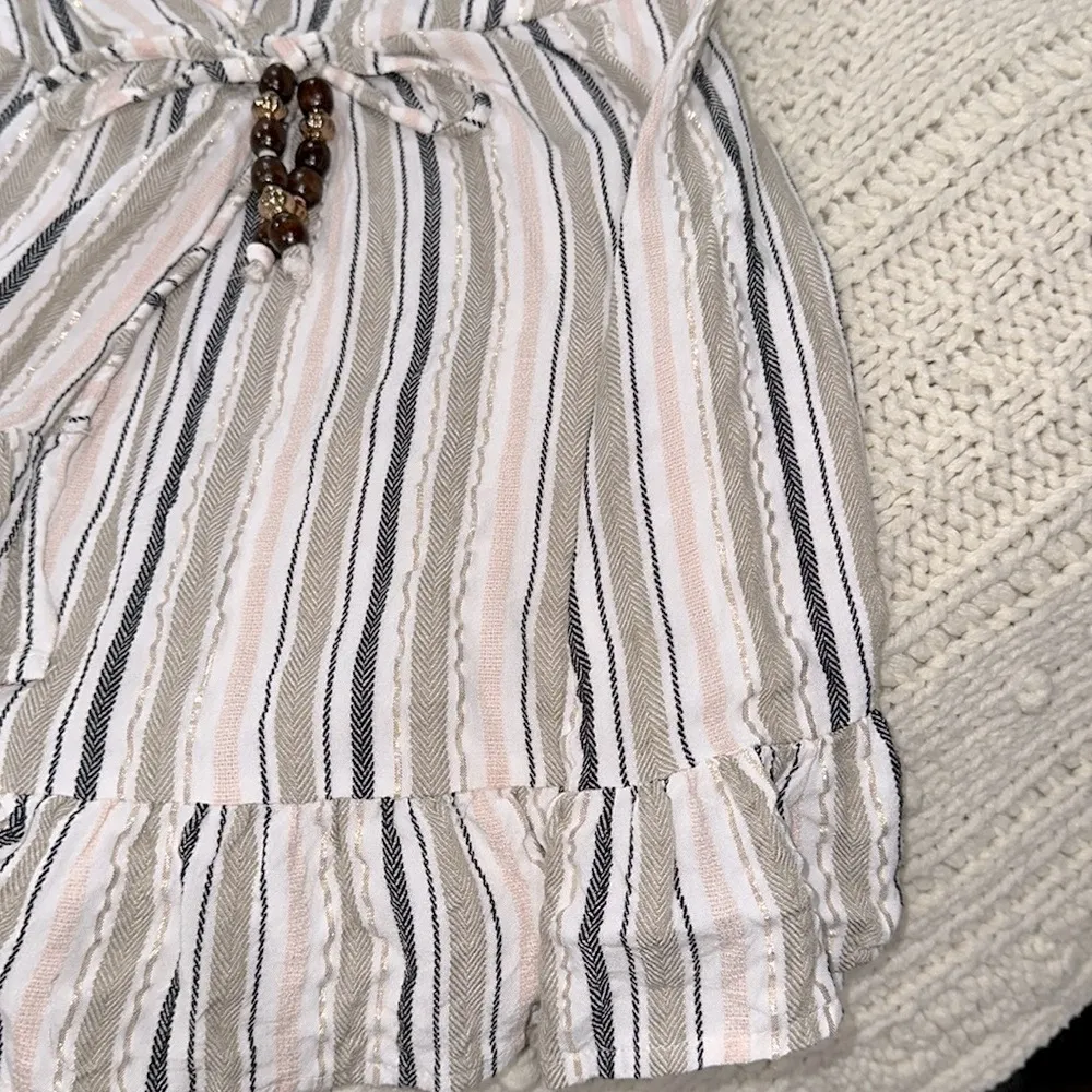 Blue Island Green and White Ruffled Wrap Sundress beach vacay cover size large - Image 7