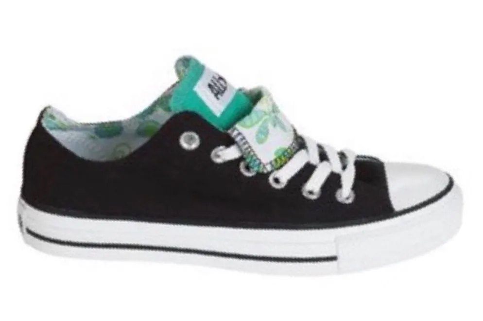 Converse ™️✪ Chuck Ox Double Tongue Sneakers ✪ Paisley Print Lining ✪ Black Teal - Image 12
