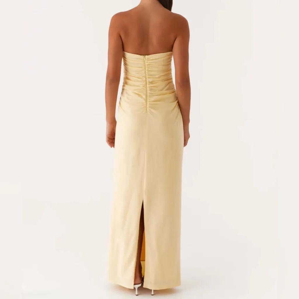 Peppermayo - Xena Gathered Maxi Dress - Yellow - Image 2