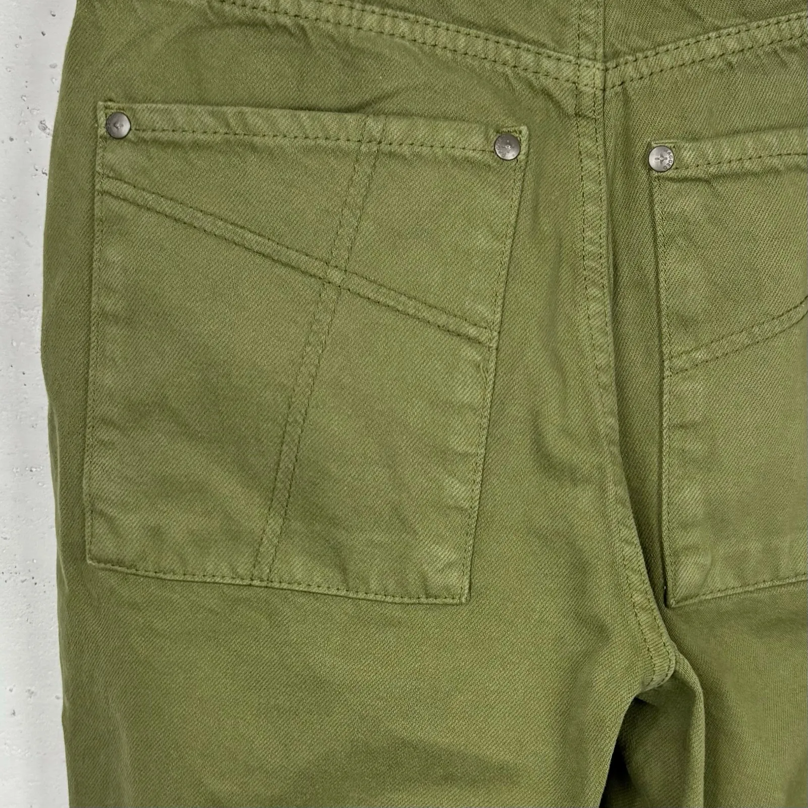 Ragged Priest Combat Jeans Green Khaki Denim High Rise Organic Cotton Cargo 28 - Image 14