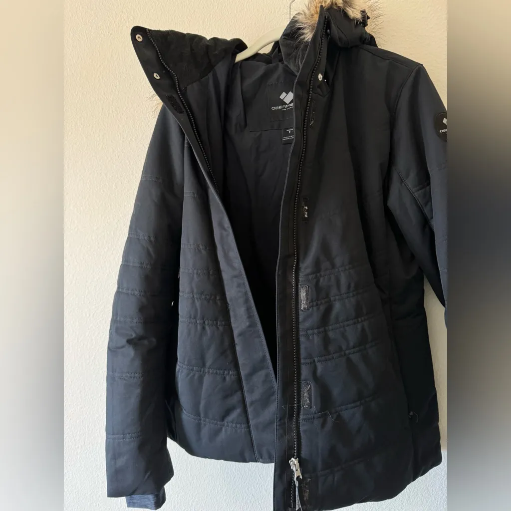 Obermeyer Black Ski Jacket with Fur Trim - Image 2