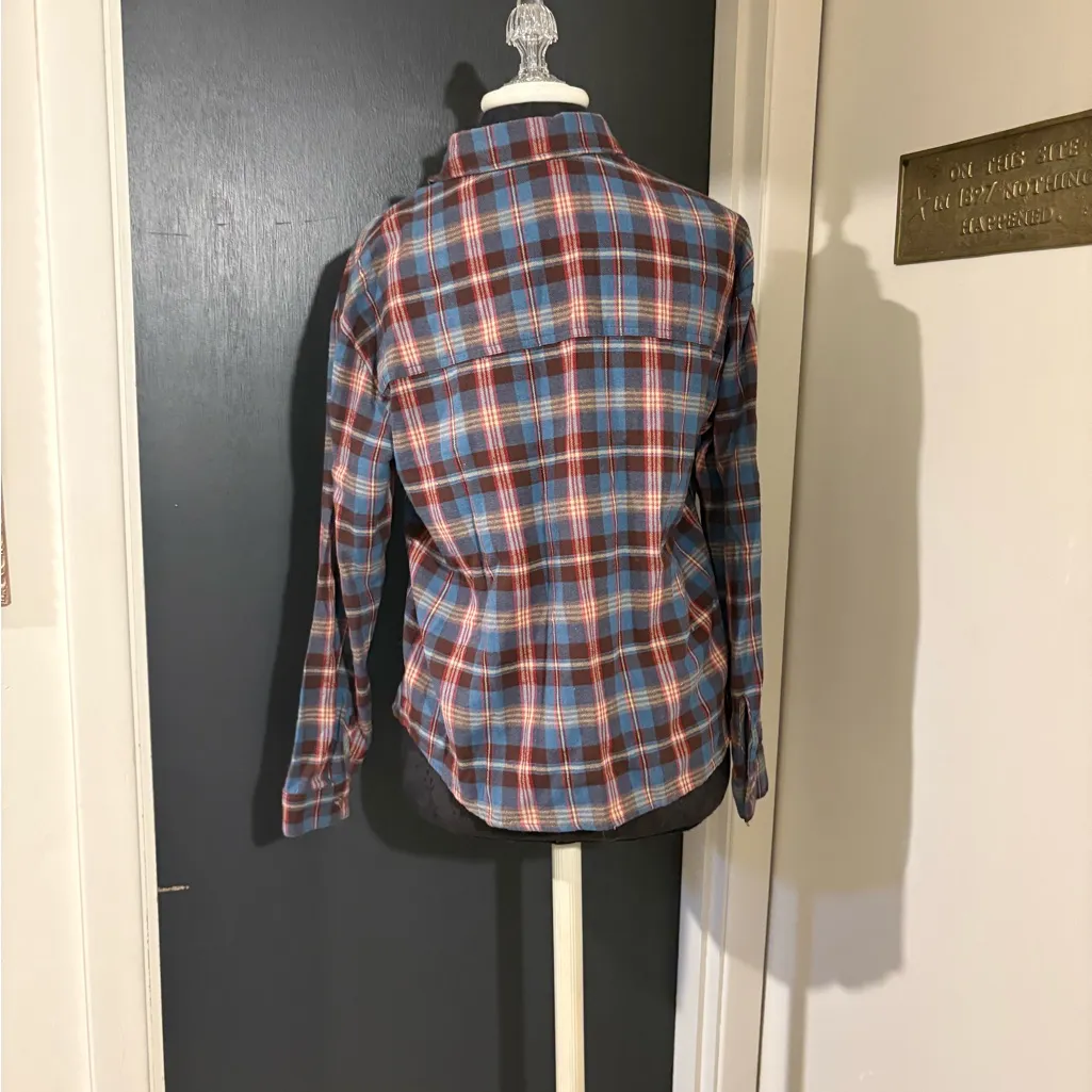 Wild Fable Multicolor Plaid Flannel Cotton Blend Button Down Shirt - Image 3