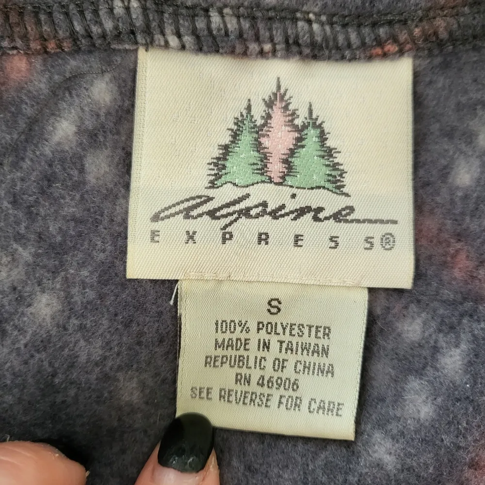 Alpine Express Tartan Plaid Quarter Zip Fleece Long Sleeve Shirt Gray Size Small - Image 4