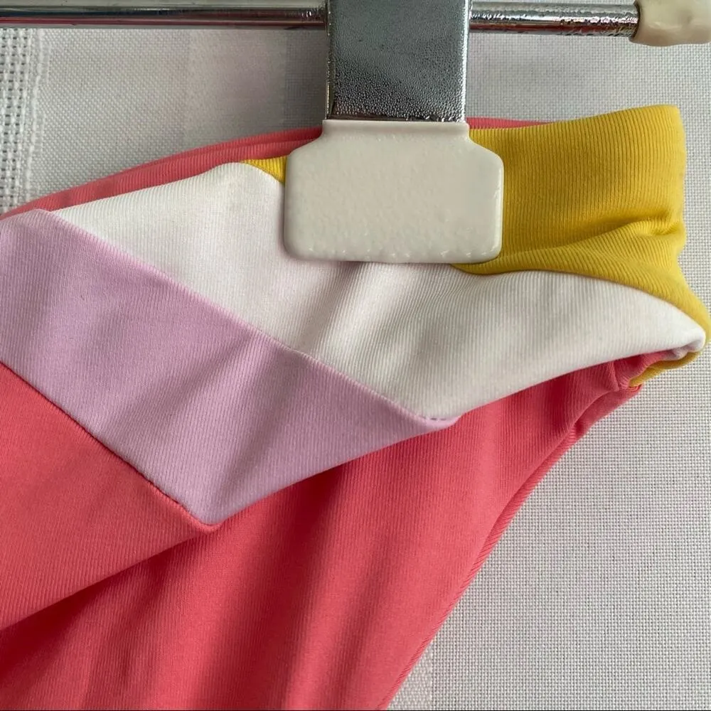 BECCA Radiant Side Stripe Colorblock Hipster Bikini Bottoms XS Striped Swim New - Image 5