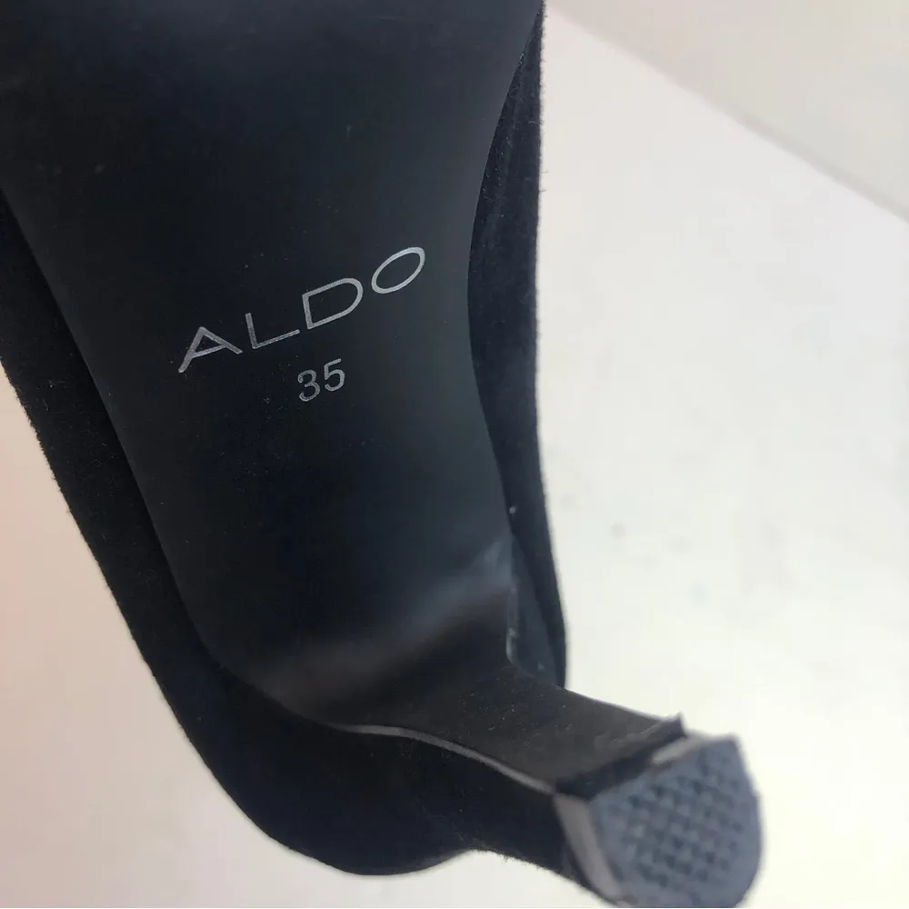 Aldo 35 black suede lace up Gladiator Stiletto Heels cage sandals Shoes Womens 5 - Image 14