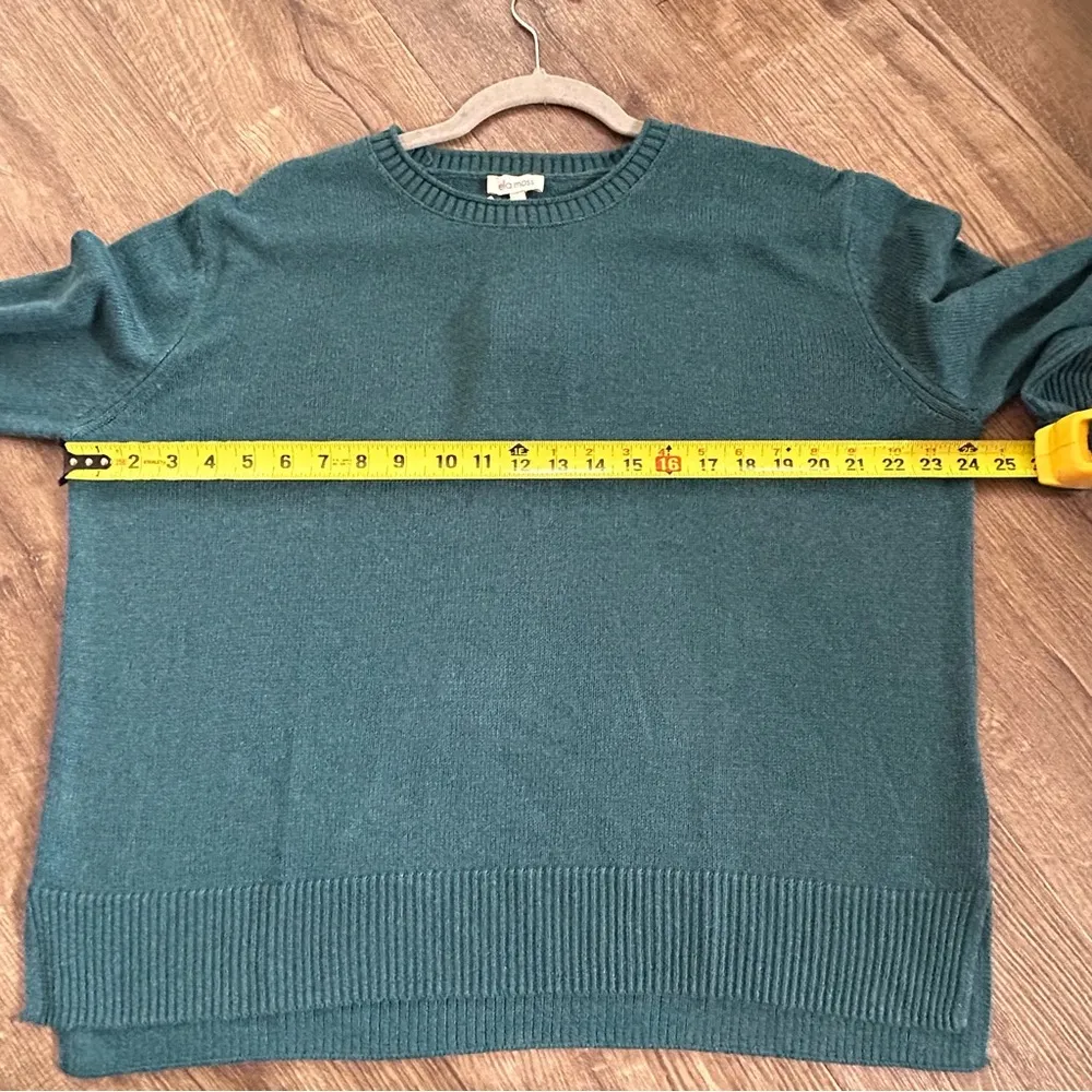 Ella Moss Teal Knit Rolled Hem Pullover Sweater L NWT - Image 9