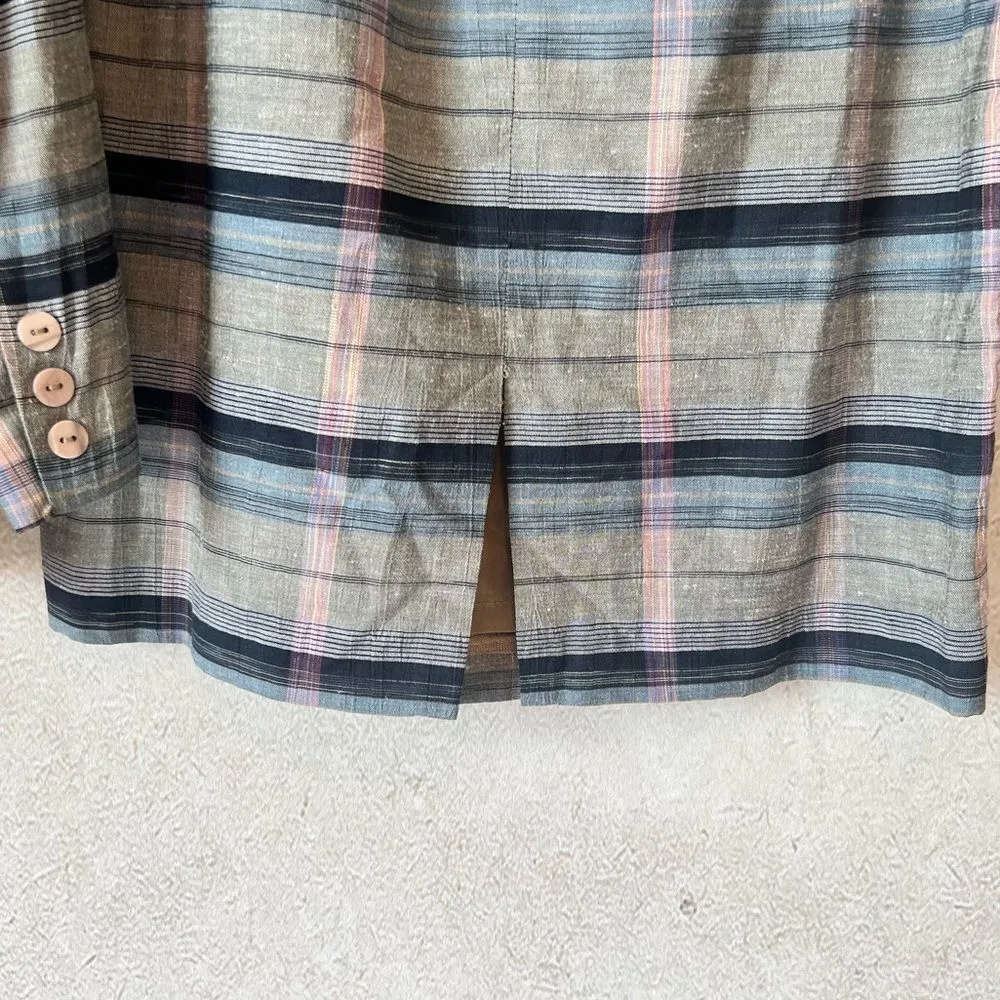 Vintage Margaret Godfrey for Bagatelle Linen Blend Madras Plaid 2PC Skirt Suit - Image 8