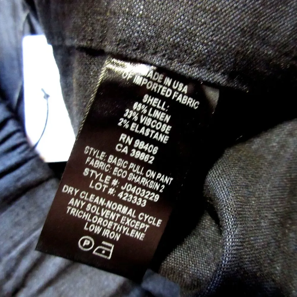 NWT Theory Basic Pull On in Navy Melange Eco Sharkskin Linen Blend Ankle Pants 6 - Image 5