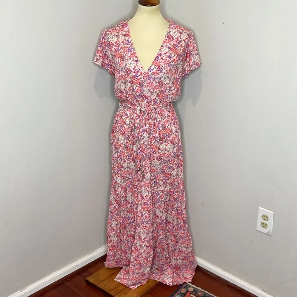 Melissa Odabash Sammy Ditsy Pink Dress‎ Gold - Image 2