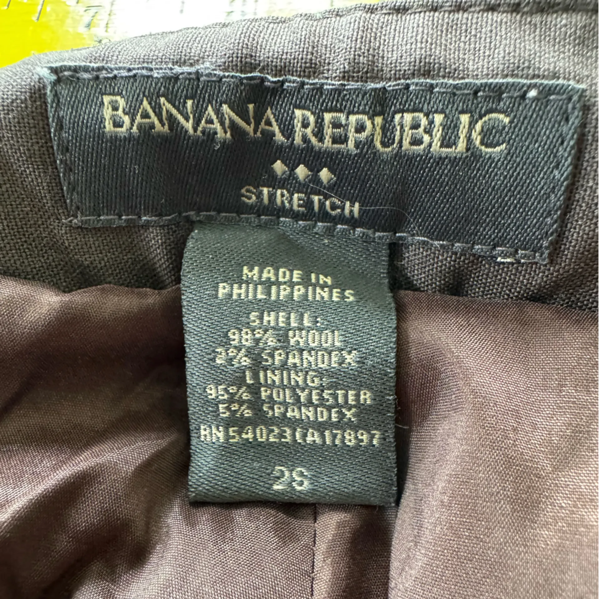 Banana Republic Chocolate Brown All Season Wool Trousers Dress Pants 2 Short - Image 5