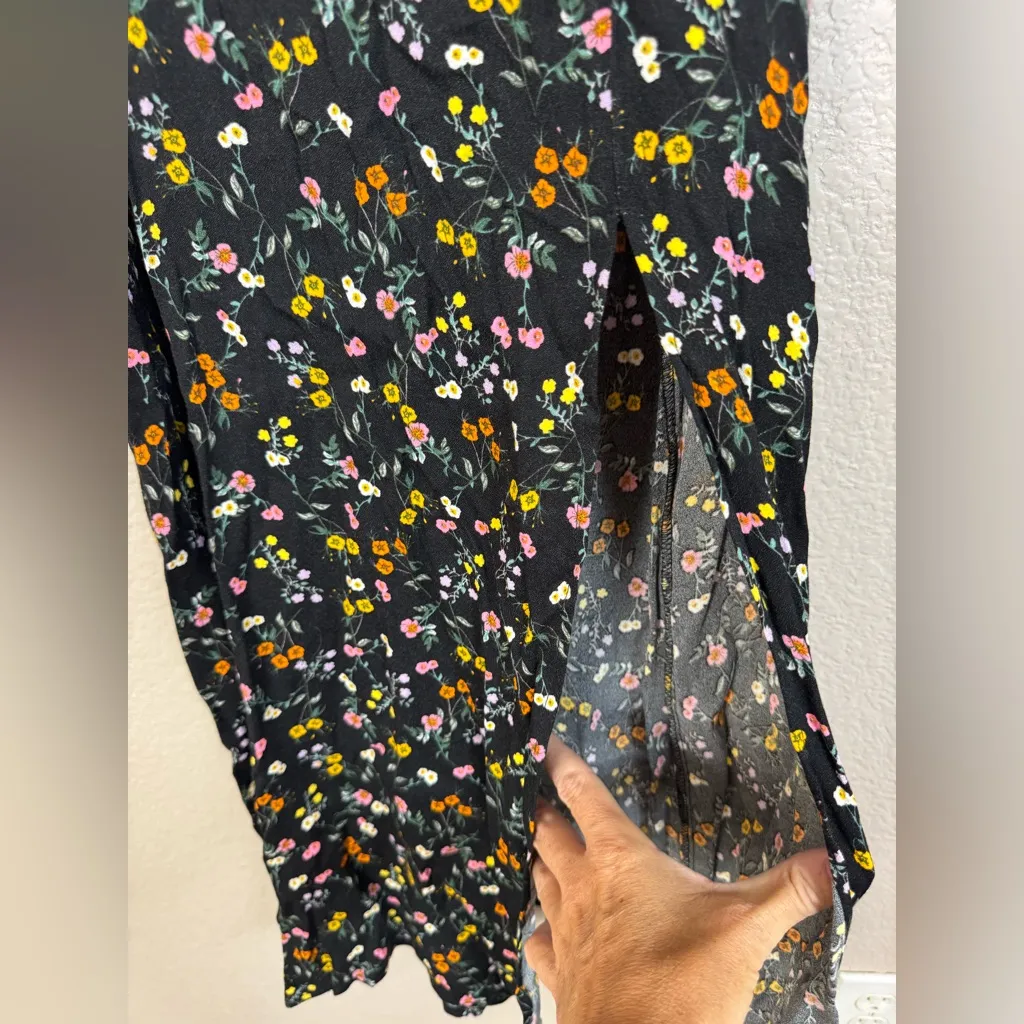 AFRM Jamie Floral Print Open Back Midi Dress in Spring Garden Ditsy Small Black - Image 8