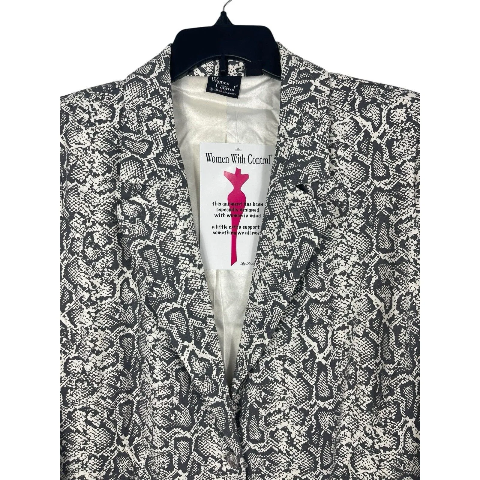 Women With Control 2X Blazer Jacket Snakeskin Print Stretch Sculpting NWT - Image 2
