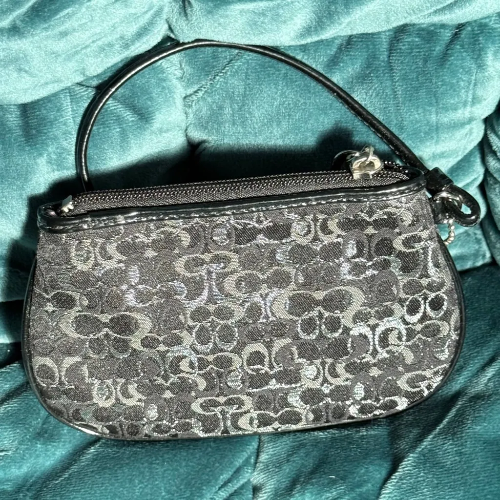 Coach Metallic Signature Jacquard Wristlet with Patent Leather Trim - Image 2