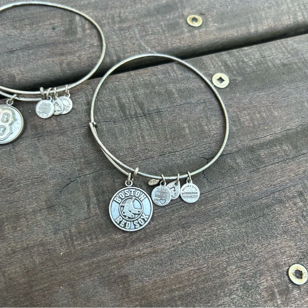 Silver Boston Red Sox Alex and Ani Charm Bracelet Set - Image 3