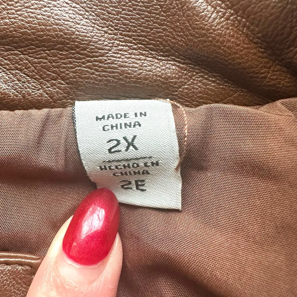 Levi Strauss Chocolate Faux Leather Jacket with Silver Accents Size 2X NWOT Brown - Image 10