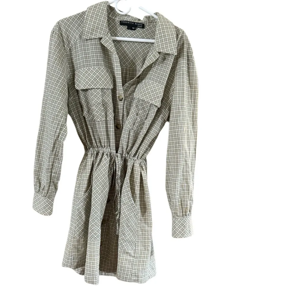 Veronica Beard Green Shirt Dress Notched Collar Cuffed Sleeves - Image 11