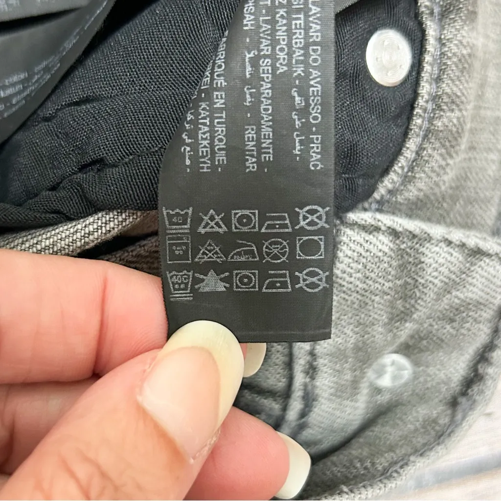 Zara Washed Out Grey Cropped High Rise Slim Fit Straight Leg Jeans Denim NWT 2 - Image 10